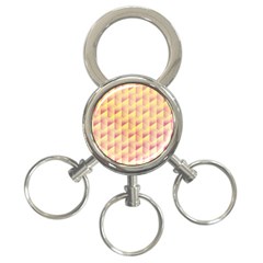 Geometric Pink & Yellow  3-ring Key Chain