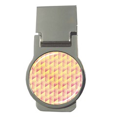 Geometric Pink & Yellow  Money Clip (round)