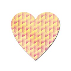 Geometric Pink & Yellow  Magnet (heart)