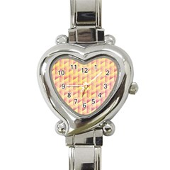 Geometric Pink & Yellow  Heart Italian Charm Watch  by Zandiepants