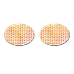 Geometric Pink & Yellow  Cufflinks (oval) by Zandiepants