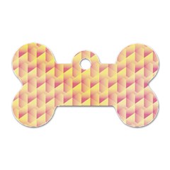 Geometric Pink & Yellow  Dog Tag Bone (two Sided) by Zandiepants