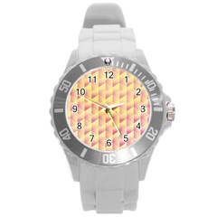 Geometric Pink & Yellow  Plastic Sport Watch (large)