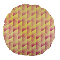 Geometric Pink & Yellow  18  Premium Round Cushion  by Zandiepants