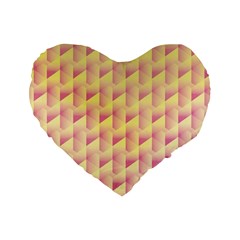 Geometric Pink & Yellow  16  Premium Heart Shape Cushion 