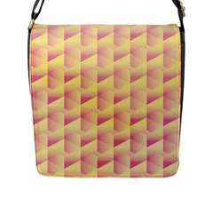 Geometric Pink & Yellow  Flap Closure Messenger Bag (large) by Zandiepants