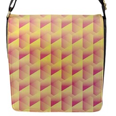 Geometric Pink & Yellow  Flap Closure Messenger Bag (small)