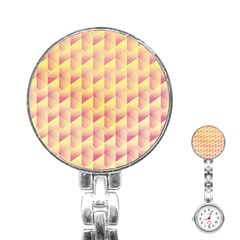 Geometric Pink & Yellow  Stainless Steel Nurses Watch