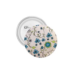 Whimsical Flowers Blue 1 75  Button by Zandiepants