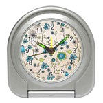 Whimsical Flowers Blue Desk Alarm Clock Front