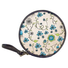 Whimsical Flowers Blue Cd Wallet by Zandiepants