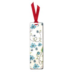 Whimsical Flowers Blue Small Bookmark by Zandiepants