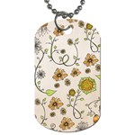 Yellow Whimsical Flowers  Dog Tag (Two-sided)  Back