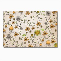 Yellow Whimsical Flowers  Postcard 4 x 6  (10 Pack) by Zandiepants