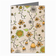 Yellow Whimsical Flowers  Greeting Card by Zandiepants