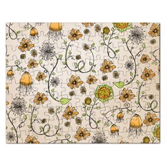 Yellow Whimsical Flowers  Jigsaw Puzzle (rectangle) by Zandiepants