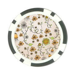 Yellow Whimsical Flowers  Poker Chip by Zandiepants