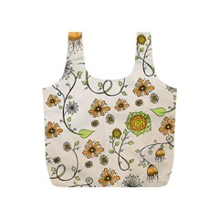 Yellow Whimsical Flowers  Reusable Bag (s) by Zandiepants