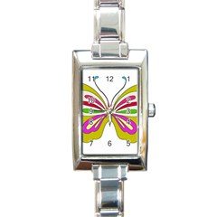 Color Butterfly  Rectangular Italian Charm Watch by Colorfulart23