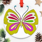 Color Butterfly  Round Ornament Front