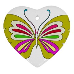 Color Butterfly  Heart Ornament by Colorfulart23