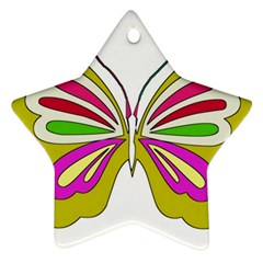 Color Butterfly  Star Ornament by Colorfulart23