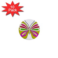 Color Butterfly  1  Mini Button (10 Pack) by Colorfulart23