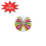 Color Butterfly  1  Mini Button Magnet (10 pack) Front