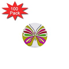 Color Butterfly  1  Mini Button (100 Pack) by Colorfulart23