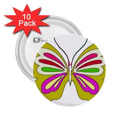 Color Butterfly  2 25  Button (10 Pack)