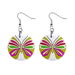 Color Butterfly  Mini Button Earrings by Colorfulart23