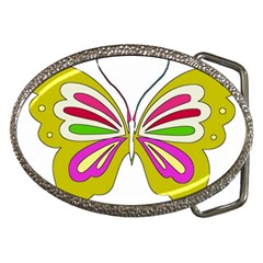 Color Butterfly  Belt Buckle (oval) by Colorfulart23