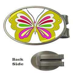 Color Butterfly  Money Clip (oval)