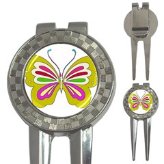 Color Butterfly  Golf Pitchfork & Ball Marker by Colorfulart23