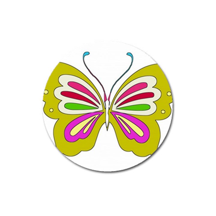 Color Butterfly  Magnet 3  (Round)