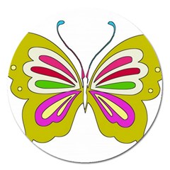 Color Butterfly  Magnet 5  (round)