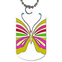 Color Butterfly  Dog Tag (one Sided) by Colorfulart23