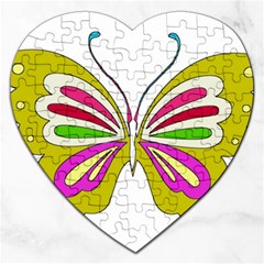 Color Butterfly  Jigsaw Puzzle (heart)