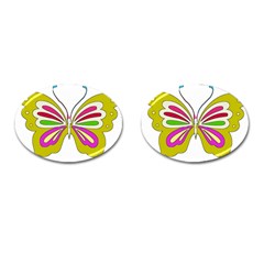 Color Butterfly  Cufflinks (oval) by Colorfulart23