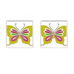 Color Butterfly  Cufflinks (square) by Colorfulart23