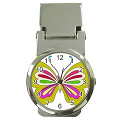 Color Butterfly  Money Clip With Watch by Colorfulart23