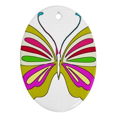 Color Butterfly  Oval Ornament (two Sides) by Colorfulart23