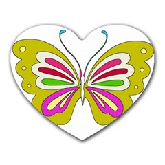 Color Butterfly  Mouse Pad (heart) by Colorfulart23