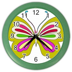 Color Butterfly  Wall Clock (color) by Colorfulart23