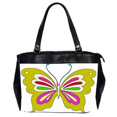 Color Butterfly  Oversize Office Handbag (two Sides) by Colorfulart23