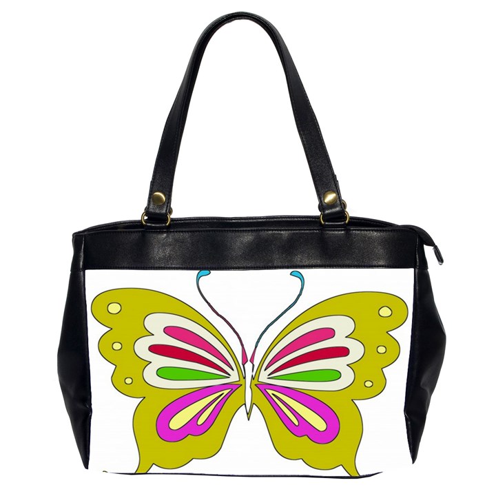 Color Butterfly  Oversize Office Handbag (Two Sides)