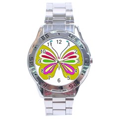 Color Butterfly  Stainless Steel Watch by Colorfulart23