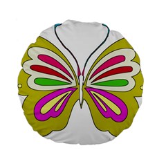 Color Butterfly  15  Premium Round Cushion  by Colorfulart23