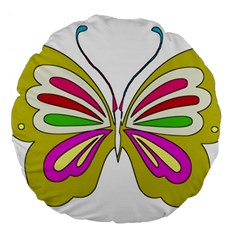 Color Butterfly  18  Premium Round Cushion  by Colorfulart23