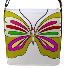 Color Butterfly  Flap Closure Messenger Bag (small)